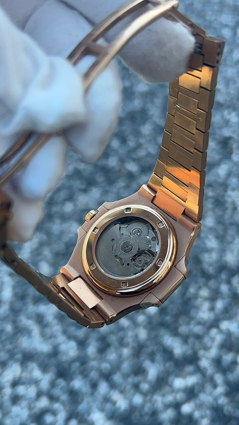 Nautiko - Kahverengi RoseGold Açık Mekanizma